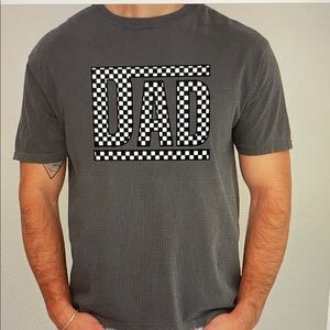 Pepper Dark Gray Dad Checkered Retro Graphic T-Shirt